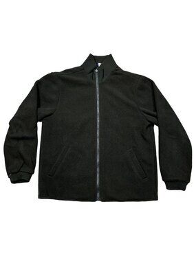 Roundtree & Yorke Full Zip Jacket Mens Sz M Black Lined Mock Neck Freece Pockets